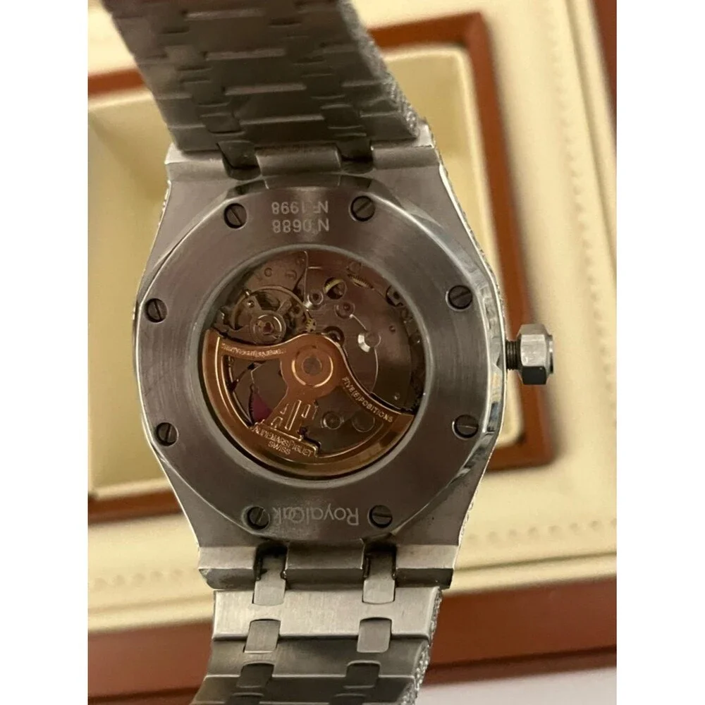 Bust Down Moissanite Watch Iced Out Swiss Auto Movement 41mm with Box + Papers